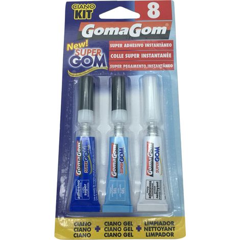 Kit ciano colla adesiva colla gel solvente stacca monodose 3x3gr gomagom 8 (1/3)