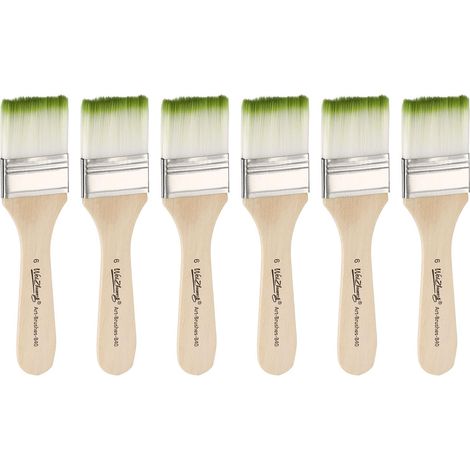 6pcs Petits Pinceaux À Peinture 1.3" Vert (1/5)