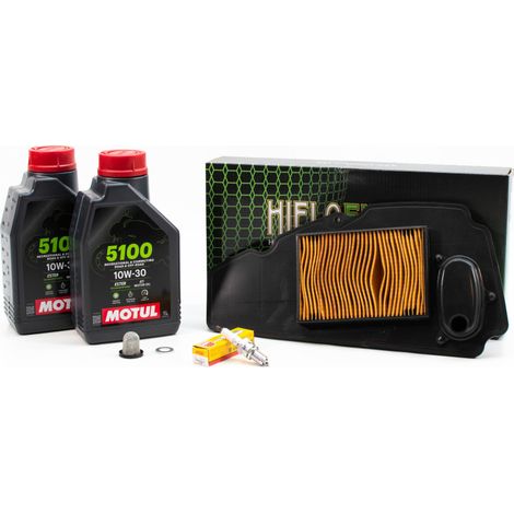 Kit Révision Filtres Bougies pour HONDA NSS FORZA 250 X de 2005 à 2013 - MOTUL 5100 10W30 2L