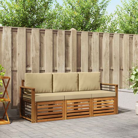 Beyamis Ensembles de canapés 3 pièces, coloris naturel et beige, en bois d'acacia massif (1/5)