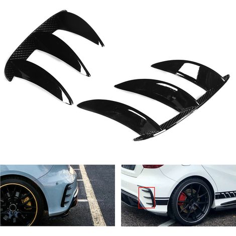 Spoiler avant inférieur avec ailettes pour Mercedes Classe A W176 A200 A250 A260 A45 AMG - Noir brillant (1/5)