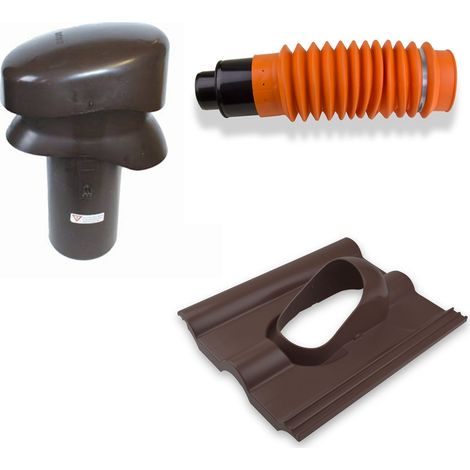 Klöber-Set10 Dachentlüftung DN110 Braun kurz Frankfurter Pfanne (1/3)
