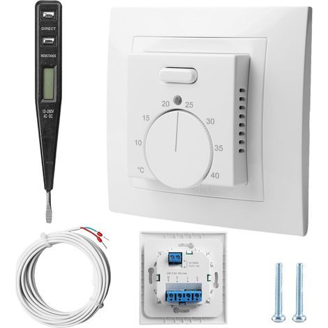 Mechanischer Thermostat, Fußbodenheizung, 3-m-Sensor, Einbaugerät, 220 V, 16 A, Haus (1/5)