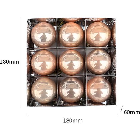 Boules De Décoration De Noël - 9 Pièces - 6 Cm - En Plastique Incassable - Avec Cordon De Suspension - Pour Arbre De Noël Et Décoration Intérieure (1/4)