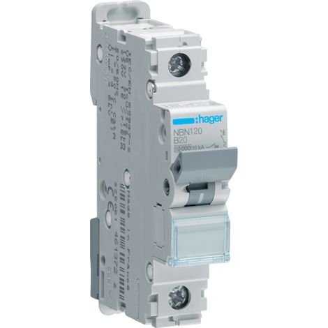Interrupteur Hager nbn120 20A 10kA (1/2)