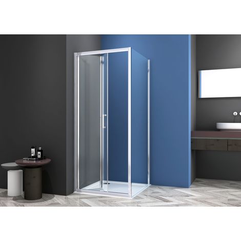 Box Doccia 2 lati 70x75 cm fisso + soffietto H195 cm ISA Cromato