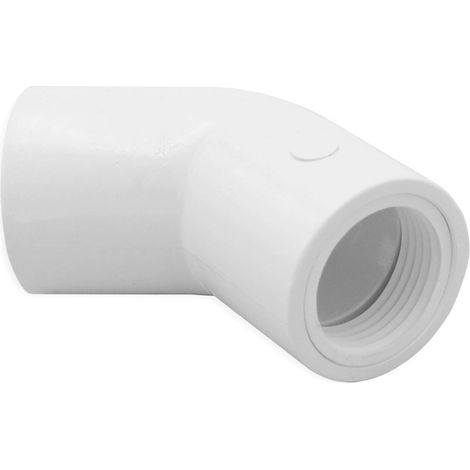 Curva a 45° FF ø 20 mm prodotta in PVC bianco (RAL 9010) 00000062012 (1/2)