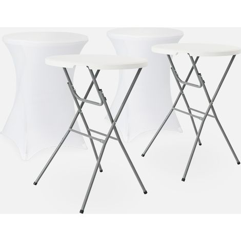 Mesa alta  plegable con funda protectora para eventos, set de 2