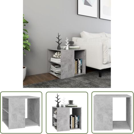 The Living Store Beistelltisch Betongrau 50x50x45 cm Holzwerkstoff - Beistelltisch - Wohnzimmermöbel - Nischenregale - Regal Aus Holzwerkstoff - Grau (1/5)
