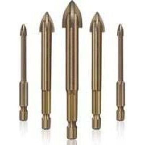 Foret Carrelage Verre Ceramique ,Outil de perçage Universel Efficace,5pcs (1/4)