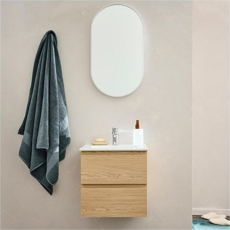 Mobile lavabo 45cm rubinetto cromato e specchio SORRENTO
