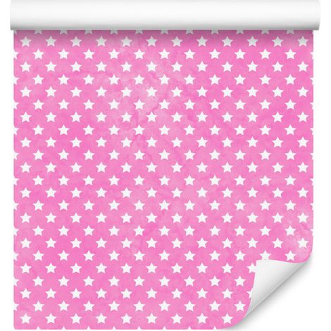 Carta da parati con stelle, sfondo rosa cipria, centro rosa cipria, 50x1000 cm (1/5)