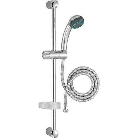 Jacob Delafon – Ensemble de douche 2 jets avec douchette à main – Barre 60 cm en métal – Flexible 175 cm – Anti-calcaire pour jets puissants - E14325 (1/3)