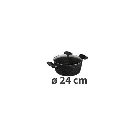 Marmite en aluminium avec revêtement en marbre Ø 24 cm + couvercle (1/5)