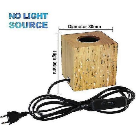 Lampe de table vintage en bois, douille E27, support mural, 220 V, pour salon ou chambre (D) (1/5)