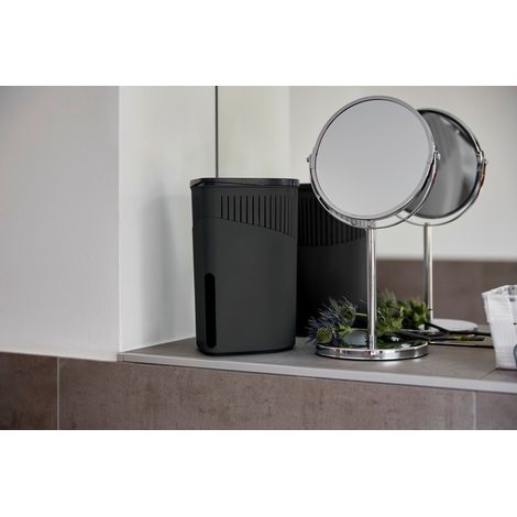 Déshumidificateur WENKO Drop Noir 2 x 1000 g sans électricité absorbeur d'humidité design écologique pour espaces jusqu'à 80 m³ absorbeur d'humidité calcium chlorure rechargeable efficace sans courant