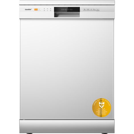 Comfee – Lave-vaisselle pose libre 60cm – 12 couverts – 49dB – Lavage hygiénique – Départ différé – Demi-charge – Blanc – Classe D