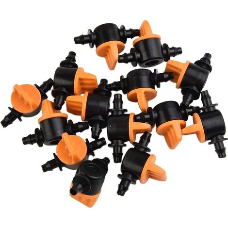 Lot de 20 Mini valves pour Tuyau d'arrosage de 4/7 mm - Valve de contrôle du débit d'eau barbelée - Adaptateur de Tuyau d'arrosage (1/5)