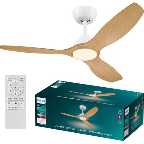 [NEUWERTIG] B-Ware Philips Led Olas Deckenventilator 30 W 1320mmx310mm Weiß Fernbedienung