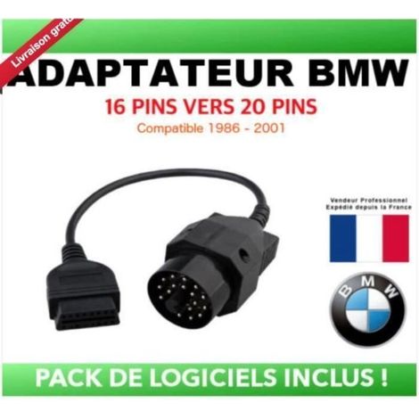 JEC OBD 20 Adaptateur OBD2 vers BMW 20 PINS - Diagnostique Auto - E30 E34 E6 E45 E39 - INPA