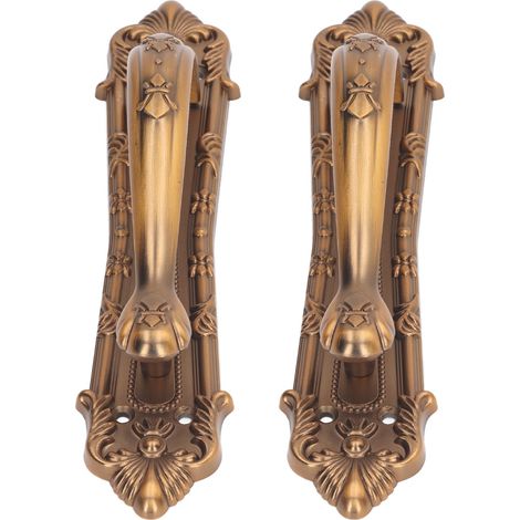 2x Poignées de porte coulissante de grange en alliage d'aluminium bronze, kit de tirage pour portes coulissantes et portails avec vis (1/5)