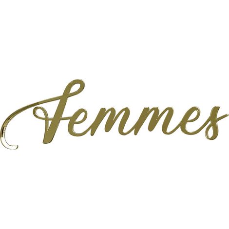 Plaque de porte WC, WC hommes, WC femmes.- Plexi miroir or - Femmes