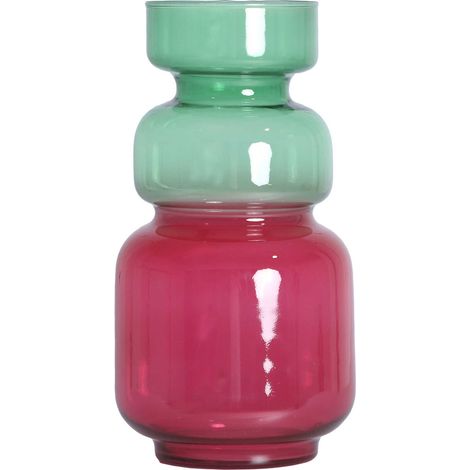 Vase contemporain en cristal fuchsia finition translucide - Fuchsia translucide en cristal (1/3)
