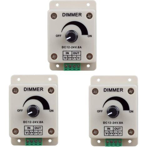 8A PWM LED-Dimmer, 3 Stück, Dimmregler, monochromer Lichtstreifen