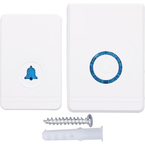 Sonnette sans fil IP66 étanche, 5 niveaux de volume, 45 sonneries, luminosité réglable, sonnette domestique prise US 80-275V. (1/5)