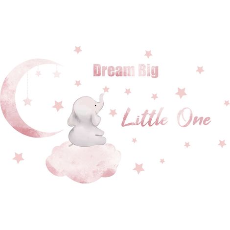 Blue Dream Sticker Éléphant Chambre Bebe Autocollant Mural Cita