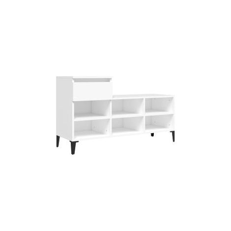 Armoire à chaussures Blanc 102x36x60 Bois d'ingénierie (1/5)