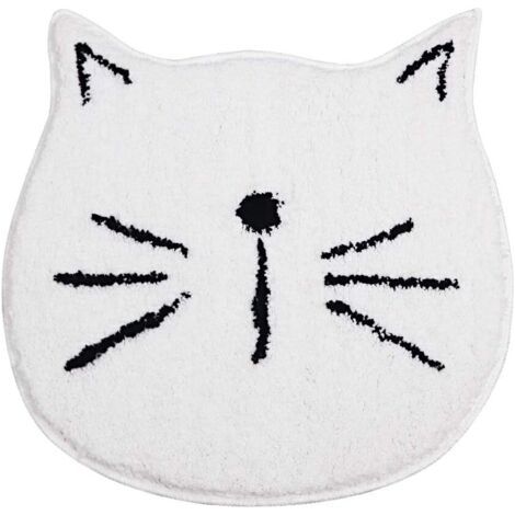 Tapis de bain chat dessin animé absorbant, antidérapant et moelleux Living Ro