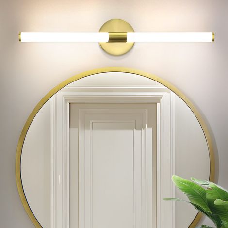 GBLY Lampe de mur pour salle de bain à LED - Lampe de bain 8W, lampe de mur, luminaire mural pour salle de bain, lumière de mur 4000K blanc neutre, moderne, étanche IP44, lampe de bain dorée , 60 cm