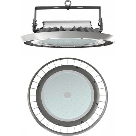 Proiettore Industriale LED UFO 300W Beneito & Faure, 4000K, Apertura 110º, Dimmerabile con Switch DIP, IK10, IP65, Grigio Opaco - Beneito & Faure