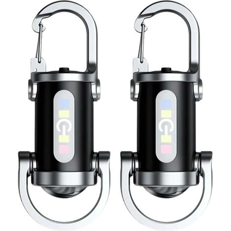 Set mit 2 ultrahellen Mini-Schlüsselanhänger-Taschenlampen, wasserdichte LED-Taschenlampen, Schlüsselanhänger-Taschenlampen für Outdoor-Camping.