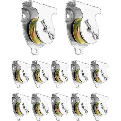 Wandrollen, 12 Stück, 1-1/2" Deckenrollen, V-Nut-Rollen, Zubehör, kompatibel mit 3/8" Draht oder Seil - JXLGV (1/5)