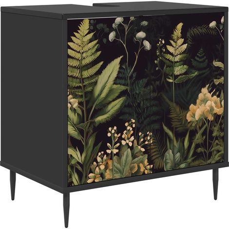 Armoire de salle de bain RHENEN Chêne noir 60 x 40 x 61 cm vidaXL (1/5)