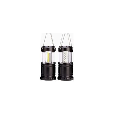 Juego de iluminación de emergencia plegable de 2 piezas, linternas portátiles impermeables para exteriores, lámparas de pesca plegables, luces de camping a pilas para acampar, pescar y aventuras - Cre
