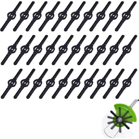 30PCS Lame en Plastique de Tondeuse à Gazon Lames De Rechange pour Coupe-Bordures Lame de Rechange Coupe-Herbe en Compatible avec Les tondeuses 3 en 1, Les Mini tondeuses et Taille-Bordures (1/4)