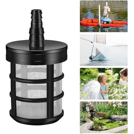 4.6×4.6×6.4cm Filtre à sédiments de Jardin, Filtre de Tuyau d'aspiration, crépine de Pompe à Eau, Filtre de Tuyau Auto-amorçant, (1/4)