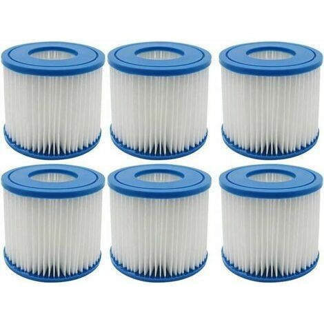 VURAHOME - Lot de 6 filtres pour spa et piscine, type D, cartouches filtrantes de remplacement compatibles avec Summer Waves. (1/5)