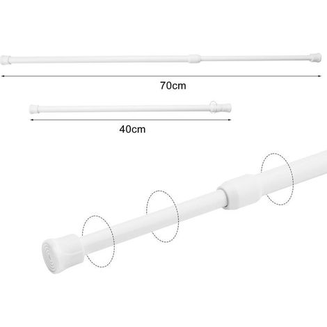 Lot de 2 tringles à rideaux extensibles 40 à 70 cm – Métal haute qualité – Installation sans perçage – Pour surfaces variées