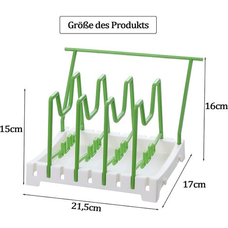 Porte-couvercle en pot porte-poêle pour tiroir, organisateur de panoramique multifonctionnel avec 5 compartiments (1/4)