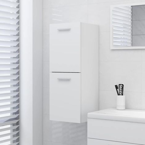 Armoire de salle de bain - Meuble de rangement Blanc 30x30x80 cm Aggloméré BV592273 - BonneVie (1/5)