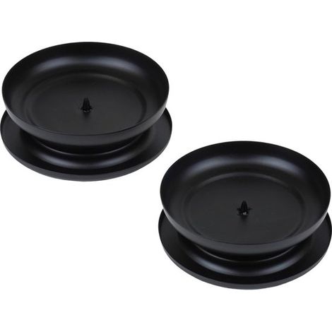 2 candelabros negros de hierro con punta de 1 cm，aptos para velas cilíndricas y velas pequeñas，decoración de centro de mesa (1/4)