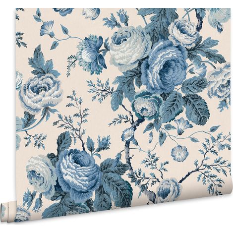 Laura Ashley Vliestapete UFFINGTON ROSES DARK SEAPSRAY - 10mx52cm (1/5)
