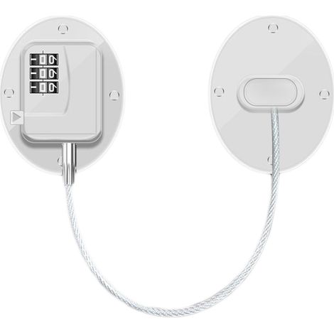 Serrure de réfrigérateur/congélateur multifonctionnelle à combinaison, robuste, en métal ABS, pour placard, fenêtre ou porte FQ1 blanche.