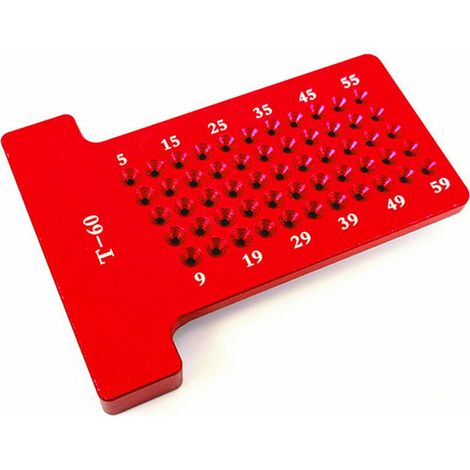 Righello da corsa in legno T60, mini righello da corsa in lega di alluminio, rosso (1/5)