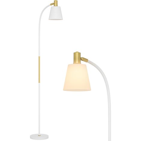 Höhenverstellbare Stehleuchte (127–160 cm), integrierter Schalter, E27-Fassung, weiß
