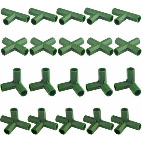 Ikodm – Lot de 20 connecteurs de cadre de jardinage – Matériau PP durable – Pour tuyaux de 11 mm – Support pour plantes grimpantes (1/5)